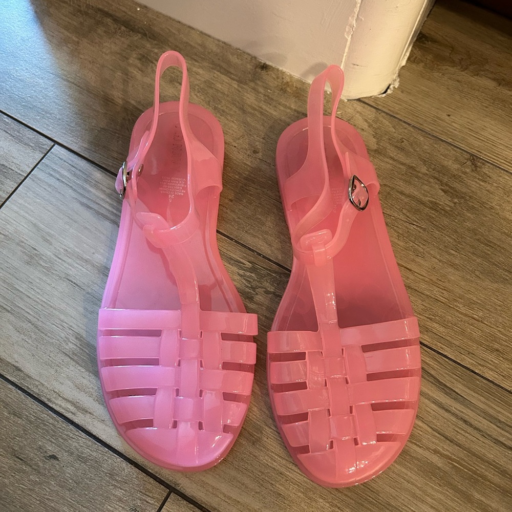 Old Navy Pink Jelly T-Strap Kids Sandals